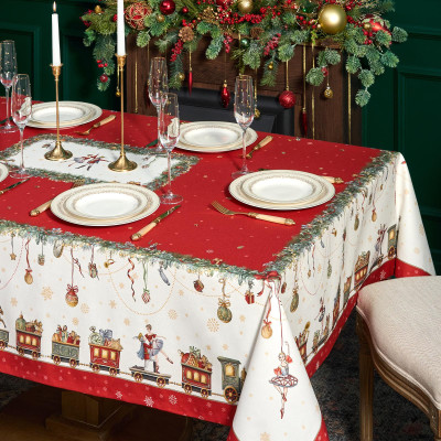 Скатерть " ЩЕЛКУНЧИК" 160х220см ,красный,100% хлопок,твил LEFARD 850-762-21-5