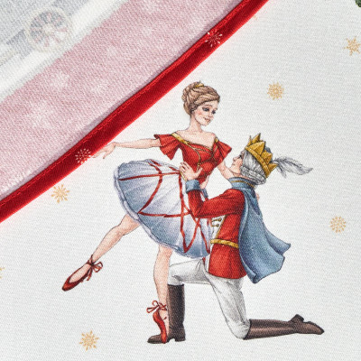 Скатерть круглая " ЩЕЛКУНЧИК" ,150см , красный ,100% хлопок , твил LEFARD 850-762-24-2