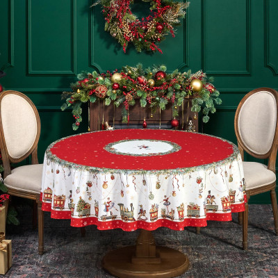 Скатерть круглая " ЩЕЛКУНЧИК" ,190см ,красный , 100%хлопок , твил LEFARD 850-762-25-11