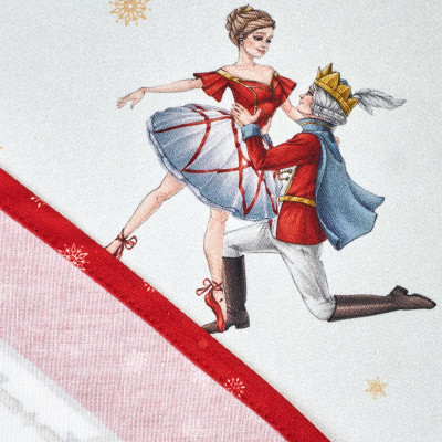 Скатерть круглая " ЩЕЛКУНЧИК" ,190см ,красный , 100%хлопок , твил LEFARD 850-762-25-2