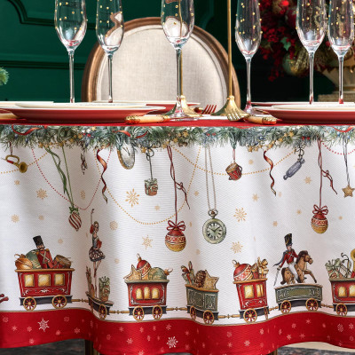 Скатерть круглая " ЩЕЛКУНЧИК" ,190см ,красный , 100%хлопок , твил LEFARD 850-762-25-6