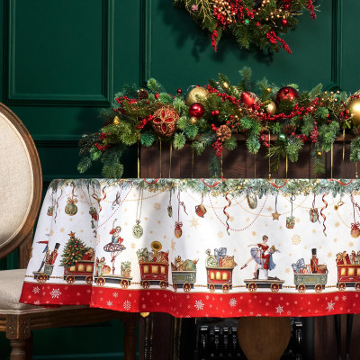 Скатерть овальная " ЩЕЛКУНЧИК" ,140х180см ,красный, 100% хлопок ,твил LEFARD 850-762-4-12