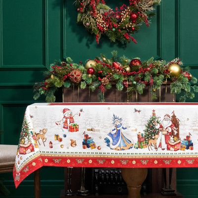 Скатерть "С НОВЫМ ГОДОМ" 140х180см, красный, 100% хлопок,твил пропитка LEFARD 850-763-2-10