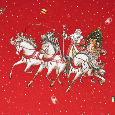 Скатерть "С НОВЫМ ГОДОМ" 140х180см, красный, 100% хлопок,твил пропитка LEFARD 850-763-2-13