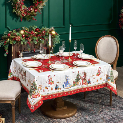 Скатерть "С НОВЫМ ГОДОМ" 140х180см, красный, 100% хлопок,твил пропитка LEFARD 850-763-2-5