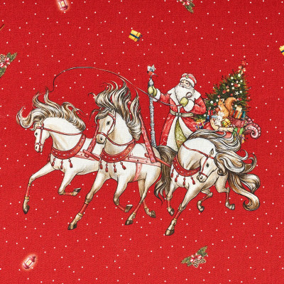 Скатерть "С НОВЫМ ГОДОМ" 110х140см ,красный, 100% хлопок,твил пропитка LEFARD 850-763-20-9