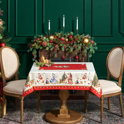 Скатерть "С НОВЫМ ГОДОМ" 110х140см ,красный, 100% хлопок,твил пропитка LEFARD 850-763-20-10