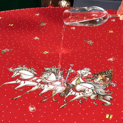 Скатерть "С НОВЫМ ГОДОМ" 110х140см ,красный, 100% хлопок,твил пропитка LEFARD 850-763-20-12