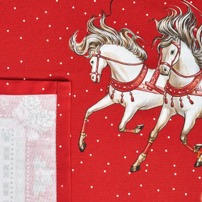 Скатерть "С НОВЫМ ГОДОМ" 110х140см ,красный, 100% хлопок,твил пропитка LEFARD 850-763-20-2