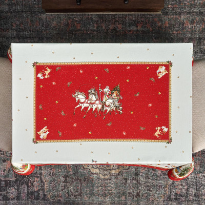 Скатерть "С НОВЫМ ГОДОМ" 110х140см ,красный, 100% хлопок,твил пропитка LEFARD 850-763-20-8