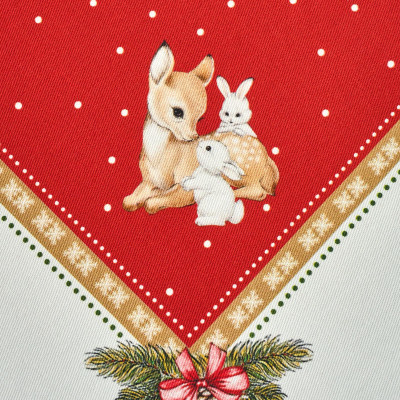 Скатерть "С НОВЫМ ГОДОМ" 140х300см ,красный, 100% хлопок,твил пропитка LEFARD 850-763-22-12