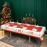 Скатерть "С НОВЫМ ГОДОМ" 140х300см ,красный, 100% хлопок,твил пропитка LEFARD 850-763-22