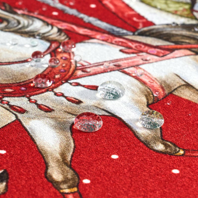 Скатерть "С НОВЫМ ГОДОМ" 140х300см ,красный, 100% хлопок,твил пропитка LEFARD 850-763-22-19