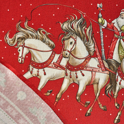 Скатерть круглая "С НОВЫМ ГОДОМ"150 см ,красный, 100% хлопок ,твил LEFARD 850-763-24-2