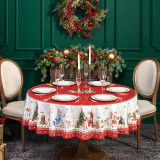 Скатерть круглая "С НОВЫМ ГОДОМ" 190см ,красный, 100% хлопок, твил, с пропиткой LEFARD 850-763-25