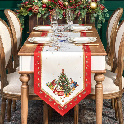 Дорожка "С НОВЫМ ГОДОМ"45х215см ,красный, 100% хлопок,твил пропитка LEFARD 850-763-31