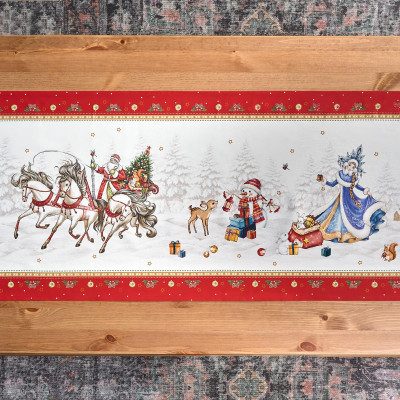 Дорожка "С НОВЫМ ГОДОМ"45х215см ,красный, 100% хлопок,твил пропитка LEFARD 850-763-31-6