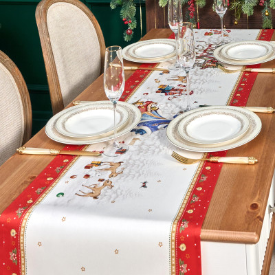 Дорожка "С НОВЫМ ГОДОМ "45х300см ,красный, 100% хлопок,твил пропитка LEFARD 850-763-32-3