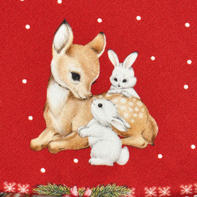 Скатерть овальная "С НОВЫМ ГОДОМ" ,140х180см ,красный, 100% хлопок ,твил LEFARD 850-763-4-14