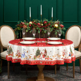 Скатерть овальная "С НОВЫМ ГОДОМ" ,140х180см ,красный, 100% хлопок ,твил LEFARD 850-763-4