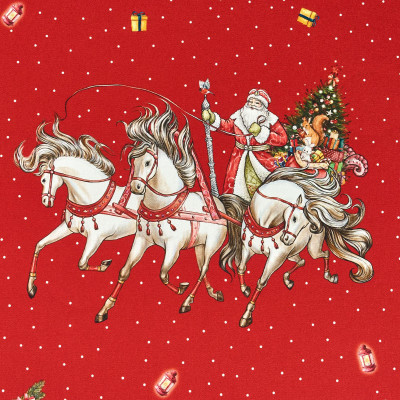 Скатерть овальная "С НОВЫМ ГОДОМ" ,140х180см ,красный, 100% хлопок ,твил LEFARD 850-763-4-17