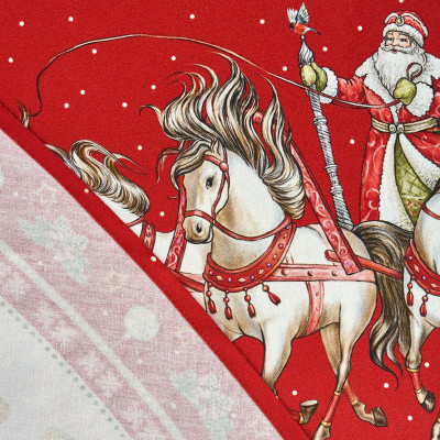 Скатерть овальная "С НОВЫМ ГОДОМ" ,140х180см ,красный, 100% хлопок ,твил LEFARD 850-763-4-2