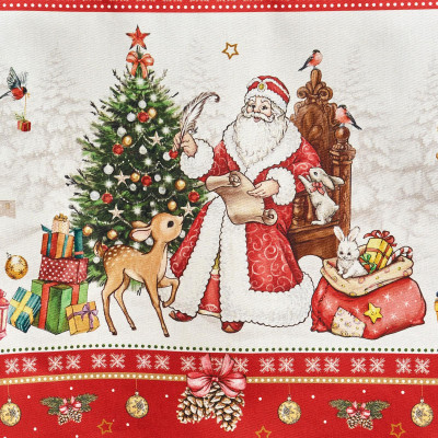 Скатерть овальная "С НОВЫМ ГОДОМ" ,140х180см ,красный, 100% хлопок ,твил LEFARD 850-763-4-8