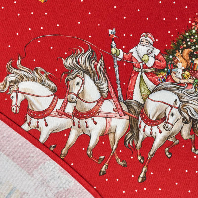 Скатерть овальная "С НОВЫМ ГОДОМ" 140х300см ,красный, 100% хлопок,твил пропитка LEFARD 850-763-42-2