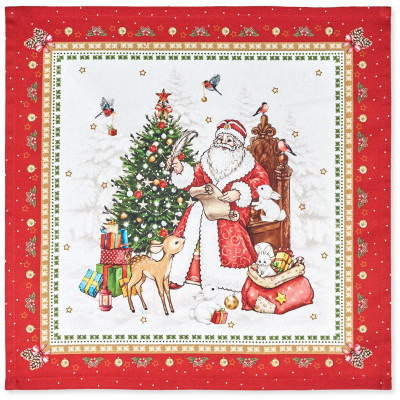 Набор салфеток из 2-х шт " С НОВЫМ ГОДОМ" , 40х40см, 100% хлопок, красный, твил, LEFARD 850-763-8-1