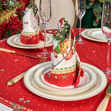 Набор салфеток из 2-х шт " С НОВЫМ ГОДОМ" , 40х40см, 100% хлопок, красный, твил, LEFARD 850-763-8-3