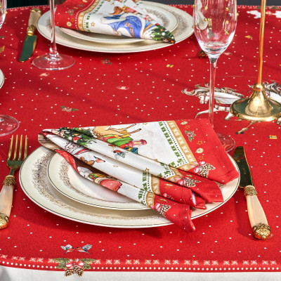 Набор салфеток из 2-х шт " С НОВЫМ ГОДОМ" , 40х40см, 100% хлопок, красный, твил, LEFARD 850-763-8-4