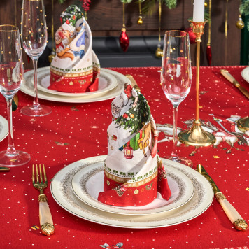 Набор салфеток из 2-х шт " С НОВЫМ ГОДОМ" , 40х40см, 100% хлопок, красный, твил, LEFARD 850-763-8-5