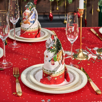 Набор салфеток из 2-х шт " С НОВЫМ ГОДОМ" , 40х40см, 100% хлопок, красный, твил, LEFARD 850-763-8-5