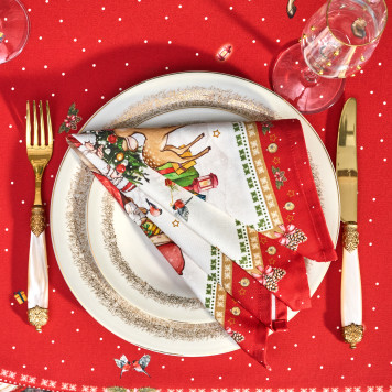 Набор салфеток из 2-х шт " С НОВЫМ ГОДОМ" , 40х40см, 100% хлопок, красный, твил, LEFARD 850-763-8-6