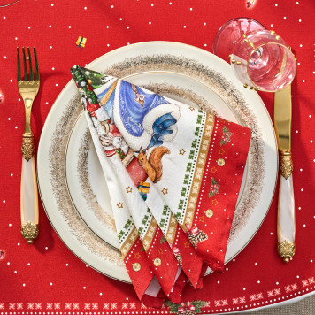 Набор салфеток из 2-х шт " С НОВЫМ ГОДОМ" , 40х40см, 100% хлопок, красный, твил, LEFARD 850-763-8-7