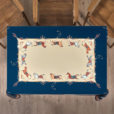 Скатерть "PASSAGE" 140х180см, синий с бежевым, 100% хлопок с пропиткой,твил LEFARD 850-764-2-12