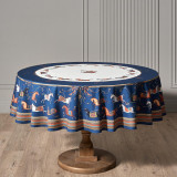 Скатерть круглая "PASSAGE" ,d220см, 100% хлопок,твил c пропиткой, синий с белым LEFARD 850-765-26