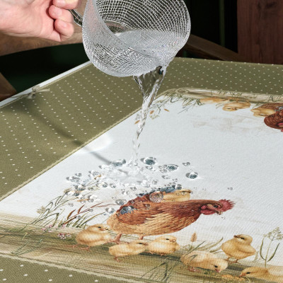 Дорожка "ЗОЛОТАЯ КУРОЧКА" 45х145см, 100% хлопок, твил LEFARD 850-767-3-4