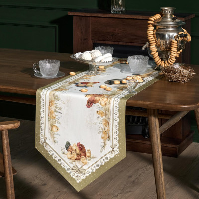 Дорожка "ЗОЛОТАЯ КУРОЧКА" 45х215см, 100% хлопок, твил LEFARD 850-767-31-6