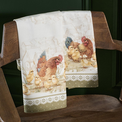 Набор полотенец 2 шт "ЗОЛОТАЯ КУРОЧКА" 40х60см, 100% хлопок, твил LEFARD 850-767-61-5