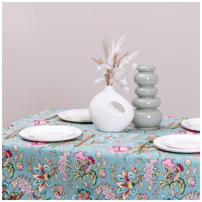 Скатерть "РАЙСКИЙ САД" 140х180 см, 100% хлопок,бирюза, LEFARD 850-818-23-4