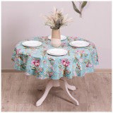 Скатерть круглая "РАЙСКИЙ САД" d145 см, 100% хлопок,бирюза, LEFARD 850-818-24