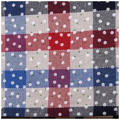 Скатерть " ИНДИГО" , 140х180см, 100% хлопок, синий+клетка, LEFARD 850-883-2-2