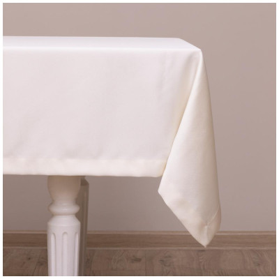 Скатерть сатин шампань 140х140 евроуголок 100% полиэстер LEFARD 850-907-1-1