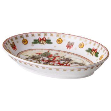 Блюдо "ТРОЙКА" овальное 25*19,5*4,5 см белое (кор=18шт.) LEFARD 85-1648-1-1