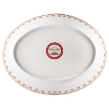 Блюдо "ТРОЙКА" овальное 25*19,5*4,5 см белое (кор=18шт.) LEFARD 85-1648-1-2