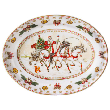 Блюдо "ТРОЙКА" овальное 25*19,5*4,5 см белое (кор=18шт.) LEFARD 85-1648-1