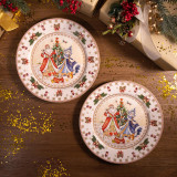 Набор тарелок обеденных "ДЕД МОРОЗ И СНЕГУРОЧКА" 2 шт. 27 см (кор=9наб.) LEFARD 85-1712-1