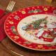 Тарелка обеденная "ДЕД МОРОЗ" 27 см красная (кор=18шт.) LEFARD 85-1719