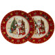 Набор тарелок обеденных "ДЕД МОРОЗ" 2 шт. 27 см красный (кор=9наб.) LEFARD 85-1719-1